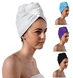 TowelsRus Spa Days Luxury Hair Turban, White, Absorbent Towel and Lightweight Cotton