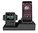 Produktbild QIONGQIONG Apple Mobile Phone Iwatch Watch Airpods Headset 3 In 1 Drahtlose Aufladung Kreative Halterung Für iPhone Iwatch Apple Watch Schwarz-Weiß,Black