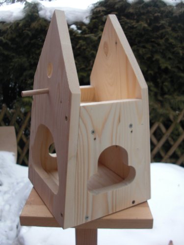Dekorativer Nistkasten(NB2)-mit Vogelfutterhaus zum selbst bauen-Bausatz-Vogelhaus-Vogelhäuschen-sauberste Verarbeitung-Vogelhaus Garten Deko - 3
