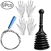 Produktbild Standie Sink Plunger, Praktische Plunger Master Plunger Küche Und Drain Plunge Mit Einem Drain Hair Remover Und Zwei Paar Handschuhe Für Küche, Badewanne, Waschbecken, Dusche, Becken Und Rohre 4Pcs
