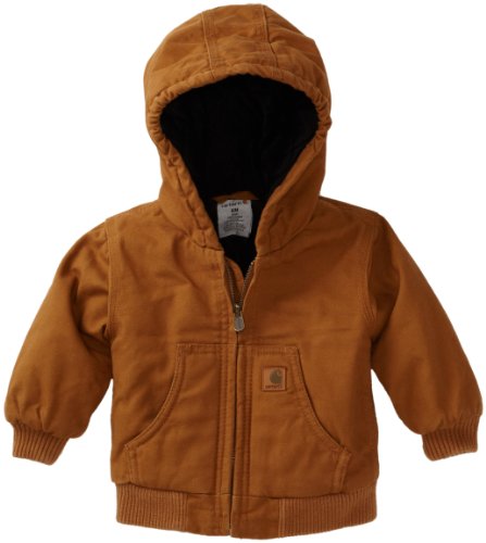 Carhartt Baby-boys Infant Active Quilted Flannel Lined Jacket, Carhartt Brown, 6 Months