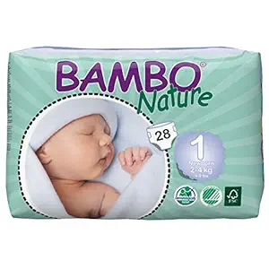 Bambo Nature Premium Baby Diapers - Extra Small Size, 28 Count, for New Born (0-1 month) - Super Absorbent and Eco-friendly