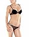 Bra Set Push-Up Lace Lingerie Bra + String - Black, 80B