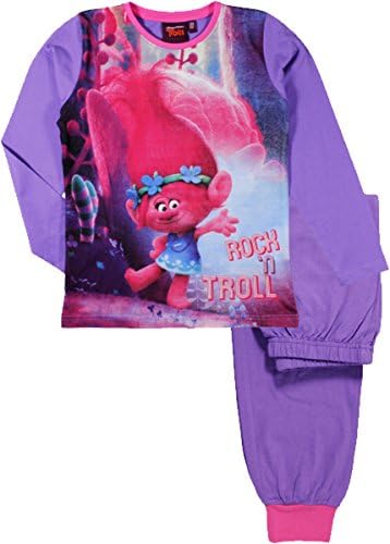 Girls Official Licensed DreamWorks Trolls Pajamas / Pyjama Set (8 Years, Purple)