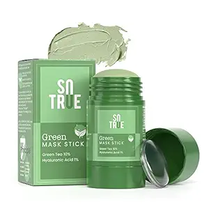 Sotrue Green Tea Cleansing Mask Stick for Face | Made in India | For Blackheads, Oil Control & Anti-Acne | Purifying Solid Clay Detox Mud Mask with Hyaluronic Acid