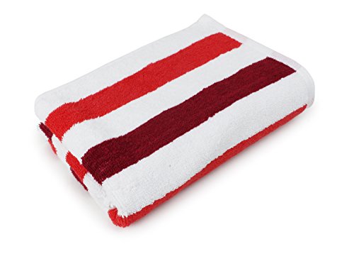 Traumhaft weiche Bio-Handtuchserie – erhältlich in 19 modischen Unifarben in 7 verschiedenen Größen, sowie 7 Streifen-Variationen, 1 Duschtuch 70 x 140 cm, rot-Blockstreifen - 7