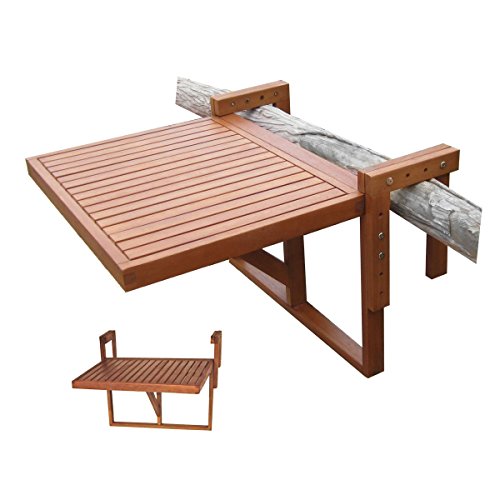 Preisvergleich Produktbild VARILANDO Balkon-Hängetisch "Berkeley" Kaffeetisch Balkontisch Holztisch
