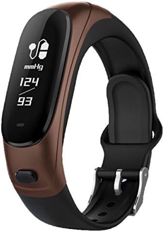 Fitness Tracker With Heart Rate Monitor Runme Activity Tracker Smart Watch With Sleep Monitor IP67 Water Resistant Walking Pedometer Band With Call / SMS Remind For IOS / Android Smartphone,Brown