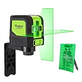 Huepar 9011G Niveau Laser Croix Vert, DIY Ligne Laser avec Fonction de Auto-nivellement et Inclinaison, H110°/ V110° Angle de couverture, Distance de Travail 15m, Support Magnétique et 2 Piles Incluse