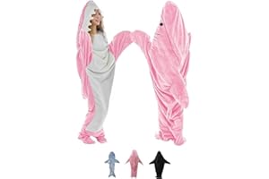 PW TOOLS Hai Decke Erwachsene Kids | Shark Blanket | Super Soft Cozy Flannel Blanket Hoodie Shark Onesie | Wearable Blanket Shark | Gifts