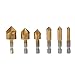 Produktbild 6pcs/set Anfasen Titan-Beschichtung -Sechskantschaft F¨¹nf Schliffklinge Fasen Senker Carbon Steel Drill Regard