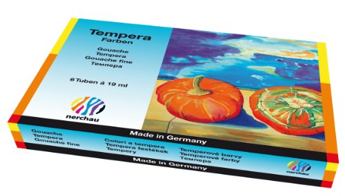 Nerchau 118006 Brunnen 1048890 Temperafarbe / Schulmalfarbe (19 ml, 6 Farben)
