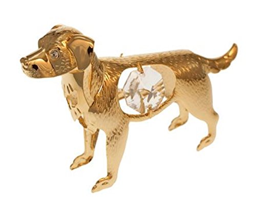 Swarovski® Components – – Hund in Gold – Swarovski Kristalle – 24 Karat Gold-plattiert – anlaufgeschützt – Abmessung: 8cm x 5cm … - 2