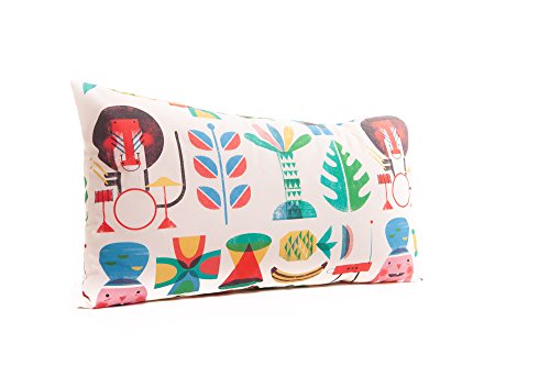 Funda de almohada cojin 30x50 cm algodón cuna bebe dormitorio infantil Fabricada en España Varios diseños (Jungle Rock)
