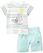 3Pommes Baby-Boys Set Short Sleeve T-Shirt Bermudas Clothing Set, Lagoon Blue, 12-18 Months (Manufacturer Size:1 Year)