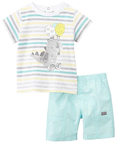 3Pommes Baby-Boys Set Short Sleeve T-Shirt Bermudas Clothing Set, Lagoon Blue, 12-18 Months (Manufacturer Size:1 Year)