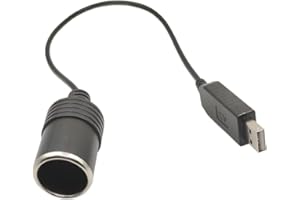 VIAFOREST Wired Controller Converter Adapter USB Port to 12V Car Lighter Socket Female Cable for Bank