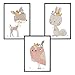Produktbild luvel YOUNG FASHION 3er Set Poster für Kinderzimmer und Bilderrahmen, Kinderposter, Babyzimmer Bilder, Baby Bilder, Dekoration Kinderzimmer, (P11)