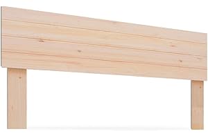 LA WEB DEL COLCHON - Cabecero de Madera Rústico Vintage para Cama de 150 (160 x 90 cms.) Barnizado Natural | Cabeceros Madera | Dormitorio Matrimonio | Cabezal Cama |Estilo nórdico