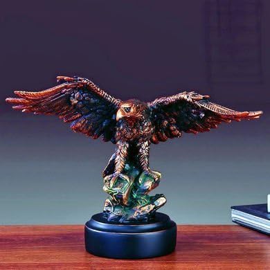 Bronze Eagle Sculpture Statue 8"w X 11.5"h by Treasure of Nature