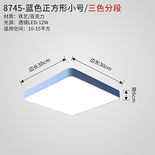 XMINL Modern Minimalist Rectangle Living Room, Bedroom Ceiling Light Creative Restaurant Study Nordic Light Shade Light Blue 30Cm 3