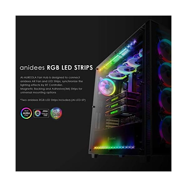 anidees AI Crystal Cube Malla Panel Frontal AR V3 Vidrio Templado de Doble cámara EATX/ATX Estuche para Juegos de PC con… - Image 4