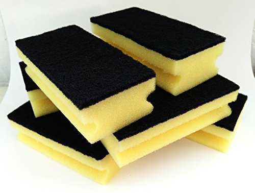 C-lean House Esponja premium con mango ergonómico y alto poder de limpieza - empaquetado en un conjunto de 6 piezas - esponja para maceta con durabilidad extra larga