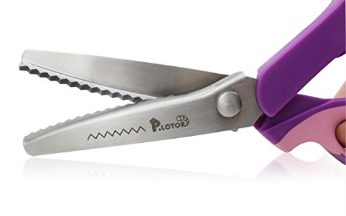 Boxcute TM Zackenschere Stoffschere Zick zack Zickzackschere Schere Schneiderschere mit Komfortgriff Lila - 7