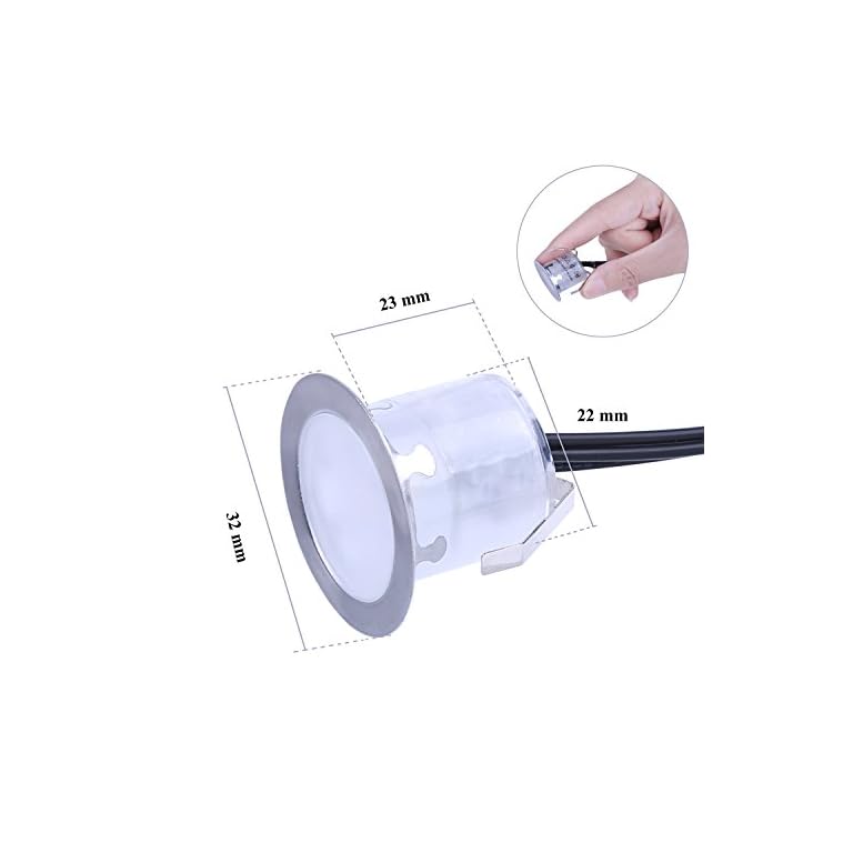 Terrassen Einbaustrahler 10er Wasserdichte IP67, Warmweiß Φ22mm Mini