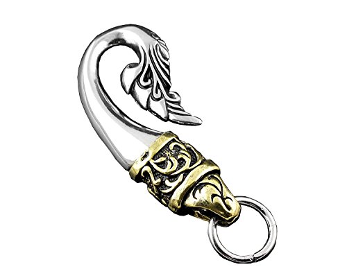 Gold Stainless Steel Hook Biker Tribal Key Chain Fob Keyring Motorcycle