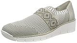 Abriebfeste Sohle Rieker Damen 537T6 Slipper, Grau (Grau-Weiss/Grey/Beige), 39 EU