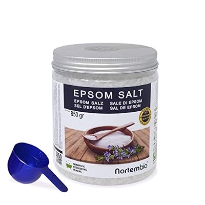 Nortembio Sel d’Epsom NortemBio 850g, Source concentrée de Magnésium, Sel 100% Naturel. Bain et Soins Personnels.