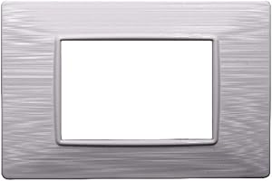 ZOREI Placca Compatibile Con Vimar Plana (3 Moduli/Posti, Bianco Satinato)