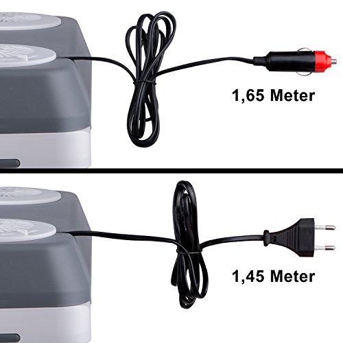 TZS First Austria - 20 Liter Kühlbox, zum Warmhalten und Kühlen, thermo-Elektrische Kühlbox 12 Volt und 230 Volt, Mini-Kühlschrank | Höhe: 42 cm | für Auto, Boot und Camping | EEK A++ mit ECO Modus - 4
