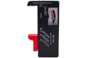 VooGenzek BT-168 Tester per Batterie Analogico, Battery Tester, Tester del Livello di Durata Della Batteria, per Batterie a Bottone AA, AAA, C, D, 9V, 1.5V