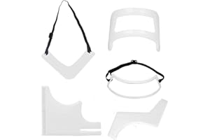 JORZER Beard Shaping Template Men's Shaving Template Hairline Lineup Shaper Grooming Kit Neckline Shaving Tools for Men DIY Trimmer Template Guide 5PCS