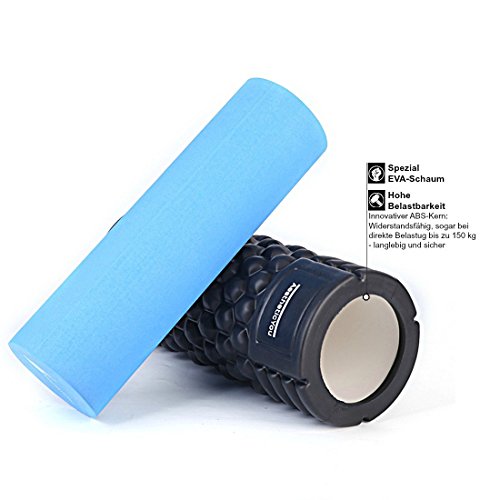 Faszienrolle im Set: 2 in 1 Massagerolle für ideales Faszientraining. Die perfekte Fitnessrolle zur Faszientherapie und Selbstmassage [Inklusiv:Theraband zur Behandlungsoptimierung und praktische Tragetasche. Gratis: E-Book und Video-Einführung] - 4