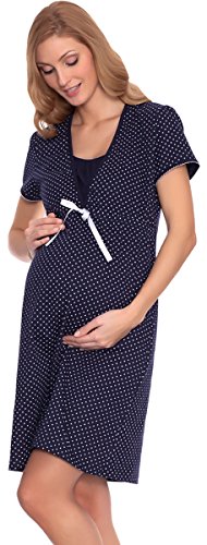 Italian Fashion Maternity Night Dress Joy 0114 (Dark Blue, M)