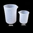 BRIGHTAIL INFRA Resin Casting 2 Acrylic Mixing Sticks And 2 Measuring Cups (250 ml+100 ml) Silicone Measuring Cups for Resin Art Jewelry Making Non-Stick Mixing Soft Scale Cup Tools, Precise Scale For Art