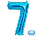 Produktbild Folienballon Zahl in Blau - XXL 40"/100cm Riesenzahl 100cm Ballon - Folienballons für Luft oder Helium als Geburtstag, Hochzeit , Jubiläum oder Abschluss Geschenk, Party Dekoration (Blau [ 7 ])