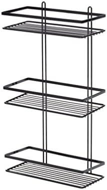 Stylish Black Rust-Proof Premium 3-Tier Shower Caddy - Large Wall-Mounted Metal Storage Racking with all Fixings - 46 H x 25 W x 12 D - 2 Year Rust-proof Guarantee