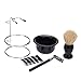 Anself 4 In 1 Men's Manual Razor Set Stainess Steel Stand Holder 5 Blades Wet Shaving Beard Razor Shaving Brush Bowl