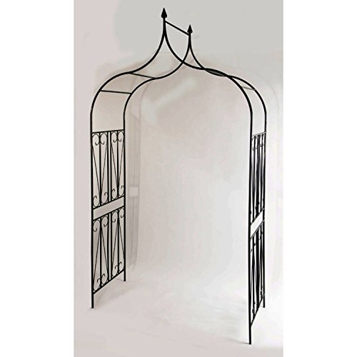 CLP Rosenbogen Metall ( Eisen ) pulverbeschichtet, 40 / 60 cm breit (wählbar), sehr stabil, geschwungen mit Spitze ca. Tiefe 60 cm, Breite 130 cm, Höhe 265 cm - 8