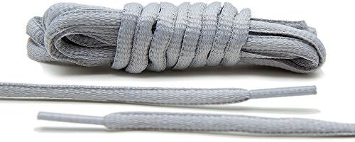 iCOM32 pair of coloured shoe laces Oval semi round laces for trainers boots 150CM in Grey