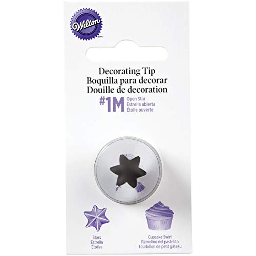 Wilton # 1M Boquilla para decoración, diseño de Estrella Abierta, Acero Inoxidable, Centimeters