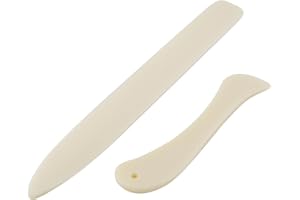 RUMGUG 2 PCS Piegatore in Osso de Imitación, Cartelle Ossa Curve e Rette Strumento per Piega Carta, Paper Creaser Set con Punta Arrotondata Bone Folder Scorer Marker Piegare Ossee per Scrapbooking Carta