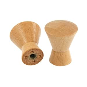 2 Pomelli Legno Noce - Maniglie Rotonde Per Mobili - Diametro 6 Cm - Design Scandinavo - Foto 3