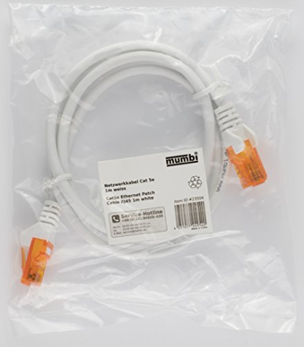 mumbi 1m CAT.5e Ethernet Lan Netzwerkkabel – CAT.5e (RJ-45) 1 Meter Kabel in weiss - 6