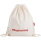 Baghashtag Printed Raw Cloth Gathered Back Drawstring Cloth Bag