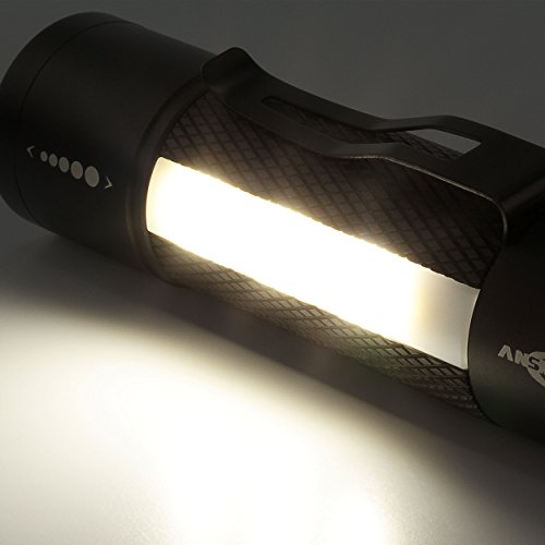 ANSMANN Future Multi-Funktions LED-Taschenlampe fokussierbar + Arbeitslicht + Signal-Blinklicht + Haltemagnet inkl. Gürtelclip & 3x AAA Alkaline Batterie - 9